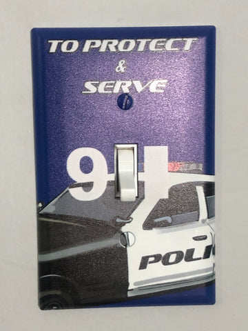 Police Car 911 Light Switch Cover Plate