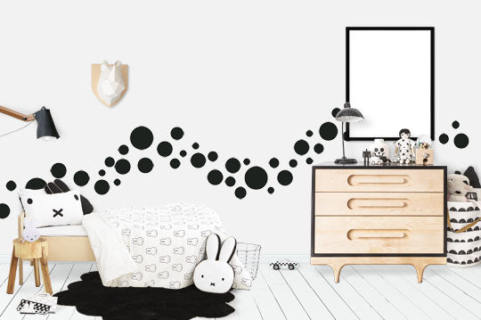 Black Polka Dot Wall Decals (63) Wall Dot Wall Stickers - Create-A-Mural