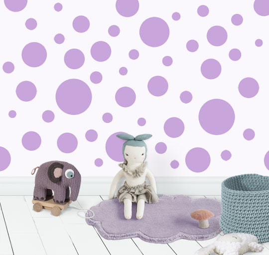 Polka Dot Wall Decals (63) Lilac Wall Dot Decals - Create-A-Mural
