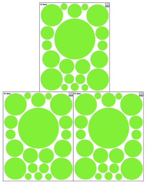 Lime Green Wall Dots (63) Polka Dot Wall Decals - Create-A-Mural