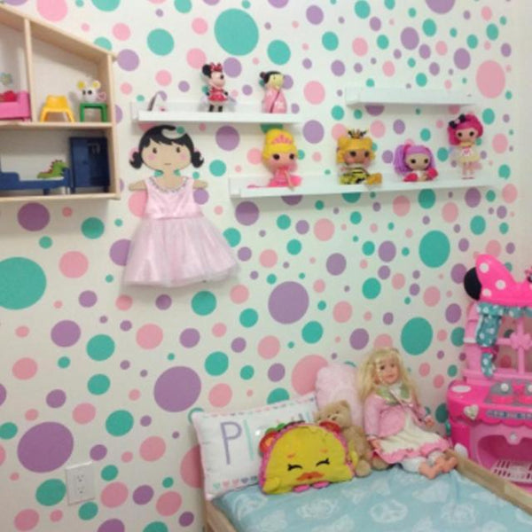 Pastel  Polka Dot Wall Decals - Create-A-Mural