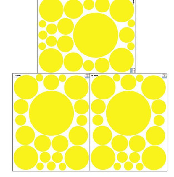 Polka Dot Wall Decals- Yellow Wall Dot Stickers - Create-A-Mural