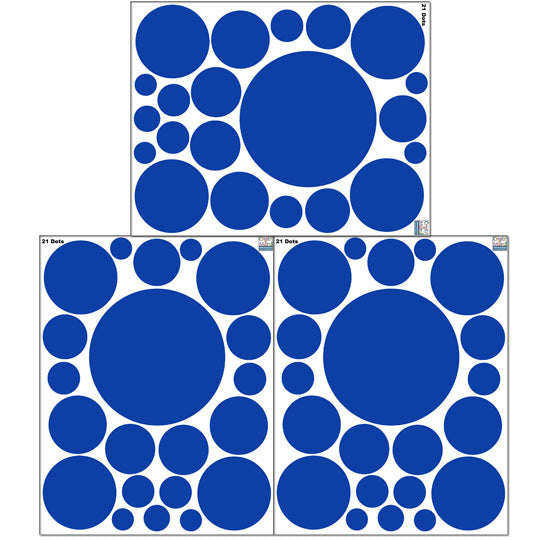 Polka Dot Wall Decals (63) Blue Wall Dot Stickers - Create-A-Mural