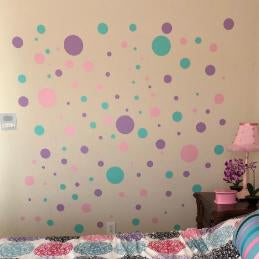 Pastel  Polka Dot Wall Decals - Create-A-Mural