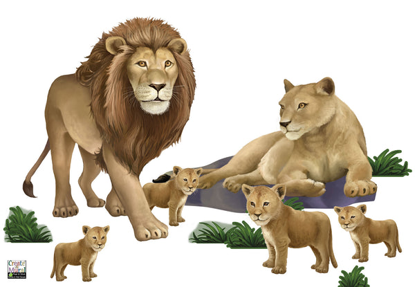 Lion Family Mural - Create-A-Mural