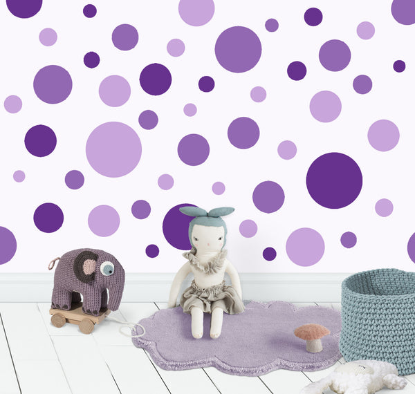 Purple Dot Wall Decals -Lilac, Lavender & Violet Wall Dots
