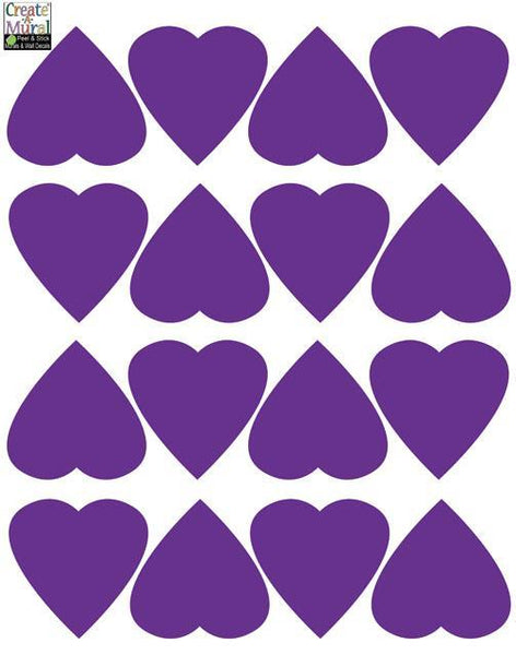 Heart Wall Decals -Purple - Kids Room Mural Wall Decals