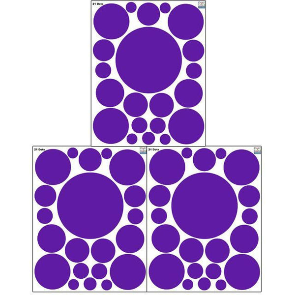 Polka Dot Wall Decals (63) Purple Wall Dots - Create-A-Mural