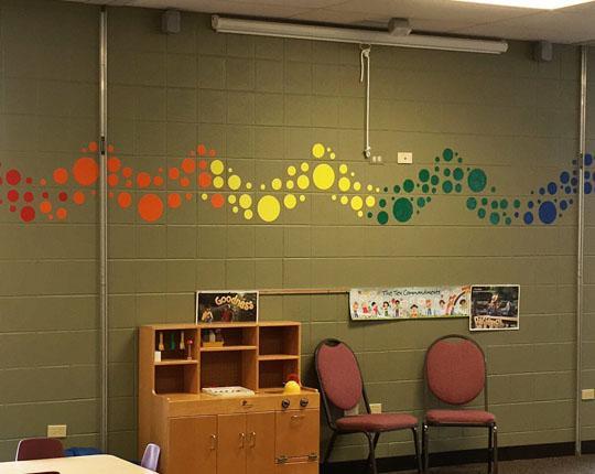 Kids Rooms (252) Rainbow Polka Dot Wall Stickers ~Kids Wall Dot Decals - Kids Room Mural Wall Decals