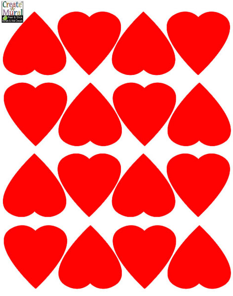 Heart Wall Decals -Gold, Red, Pink, Purple, White, Black, Silver - Kids Room Mural Wall Decals