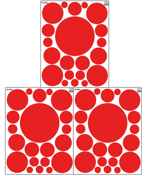 Polka Dot Wall Decals-  Red Wall Decor Sticker - Create-A-Mural