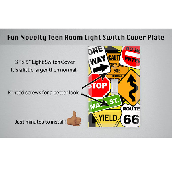 Road Sign Light Switch Cover Plate