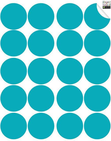 Teal Wall Dot Decal - Kids Room Mural Wall Decals