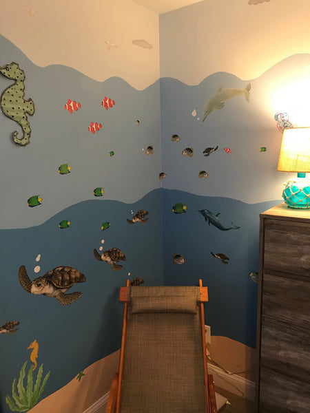 Ocean Mural -Kids Peel and Stick Undersea Wall Mural - Create-A-Mural