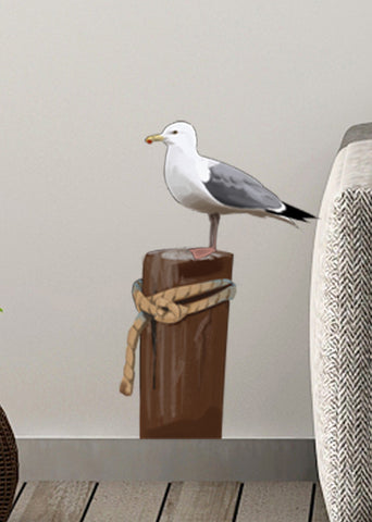 Seagull on Post Wall Decals