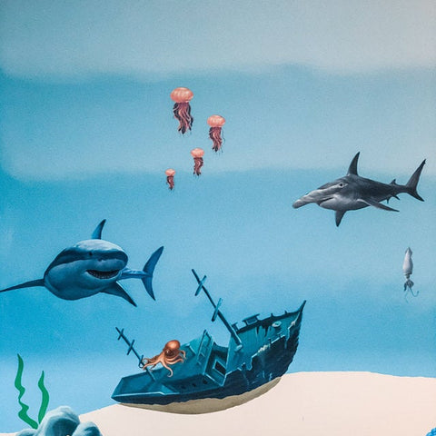 Dry Erase Shark Writable Kids Room Wall Decal Mural Ocean Animal Remov –  American Wall Designs