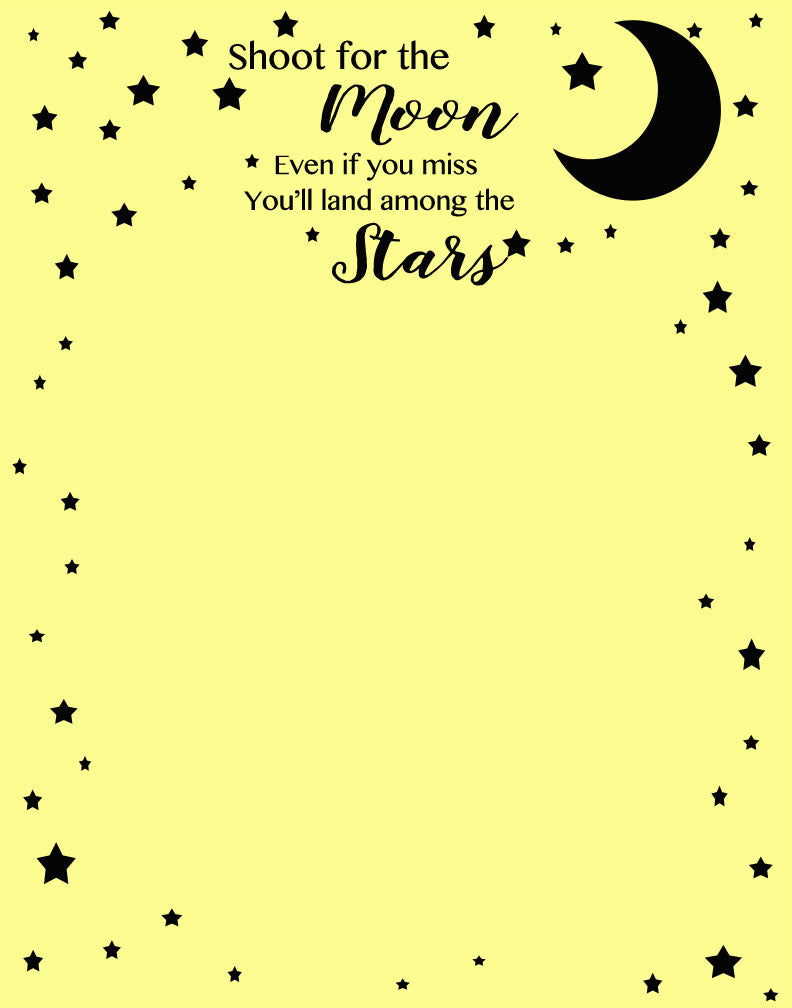 Shoot For The Moon Quote Dry Erase Wall Decal Sheet - Kids Room Mural Wall Decals