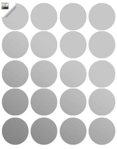 Silver Wall Dot Decals - Kids Room Mural Wall Decals
