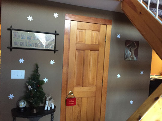 Snowflake Vinyl Wall Decals Christmas Decor (45 stickers) - Kids Room Mural Wall Decals