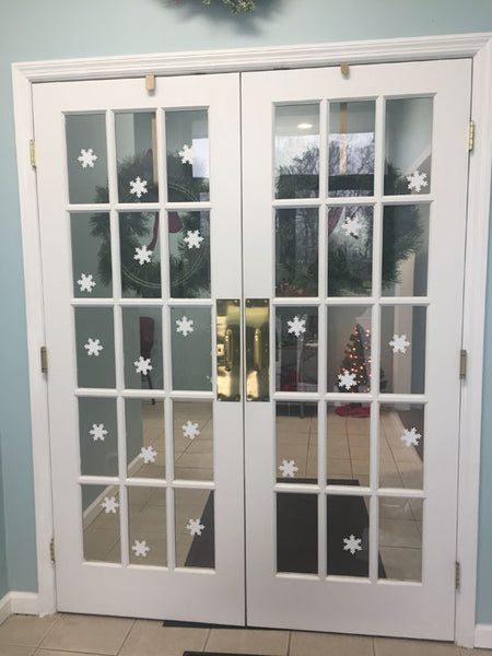 Snowflake Vinyl Wall Decals Christmas Decor (45 stickers) - Kids Room Mural Wall Decals