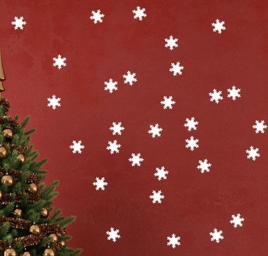 Snowflake Vinyl Wall Decals Christmas Decor (45 stickers) - Kids Room Mural Wall Decals