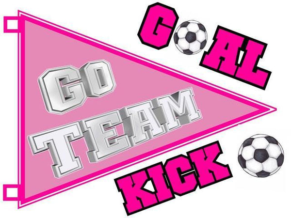 Girls Soccer Wall Decal - Kids Room Mural Wall Decals