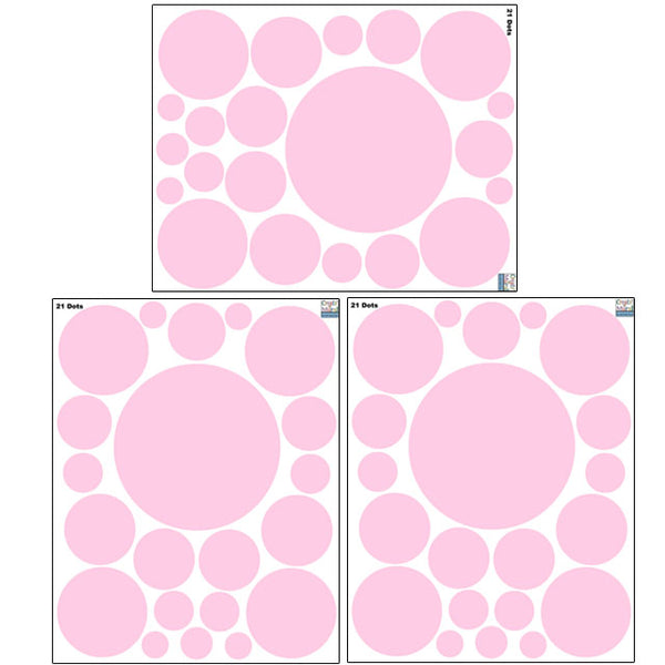 Pink and Grey Polka Dot Wall Decals