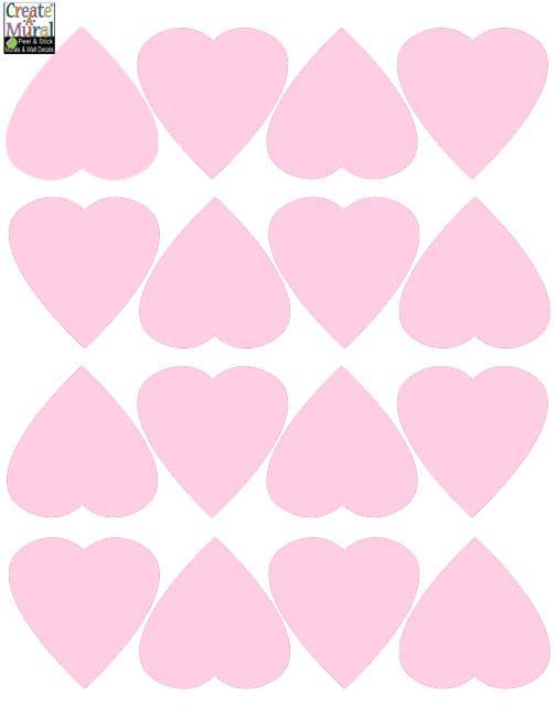 Heart Wall Decals -Soft Pink - Kids Room Mural Wall Decals