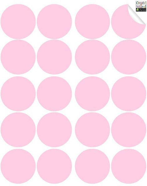 Soft PinkWall Dot Decals - Kids Room Mural Wall Decals