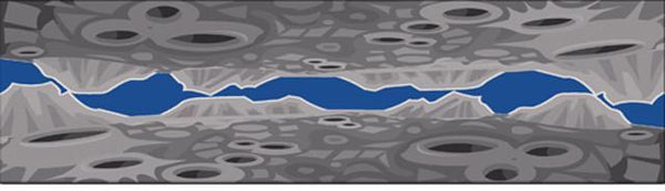 Space Crater Border Mural Piece - Kids Room Mural Wall Decals