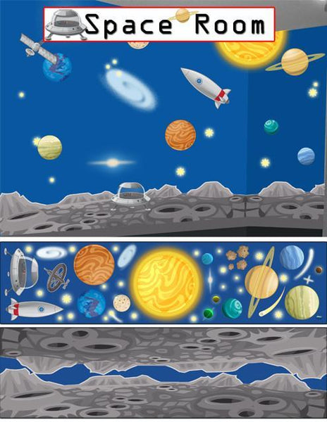 Space Adventures Mural - Kids Room Mural Wall Decals