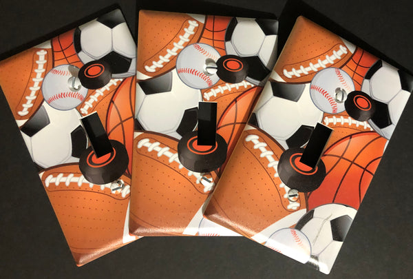Sports Kids Room Light Switch: Toggle, Rocker, Outlet Cover Plate