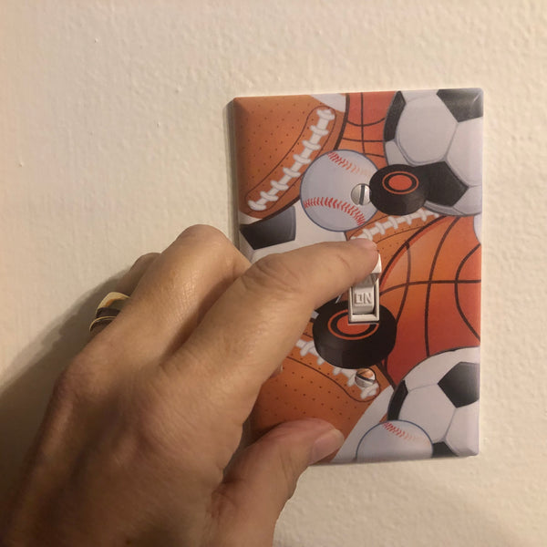 Sports Kids Room Light Switch: Toggle, Rocker, Outlet Cover Plate