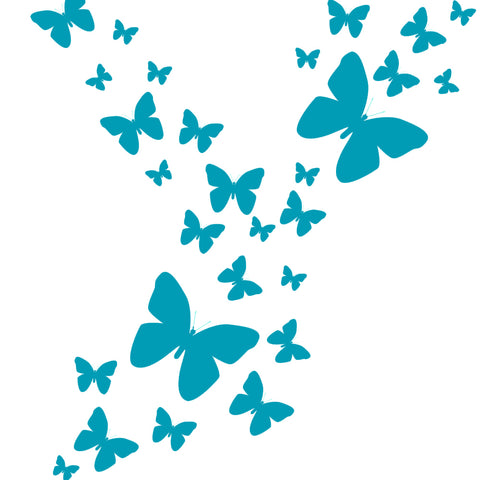 Butterfly Wall Decals-Teal - Create-A-Mural