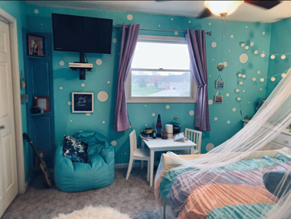 Polka Dot Wall Decals (63) White Wall Dot Decals - Create-A-Mural