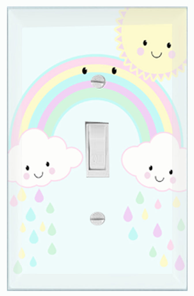 Smiley Rainbow Kids Room Light Switch Cover