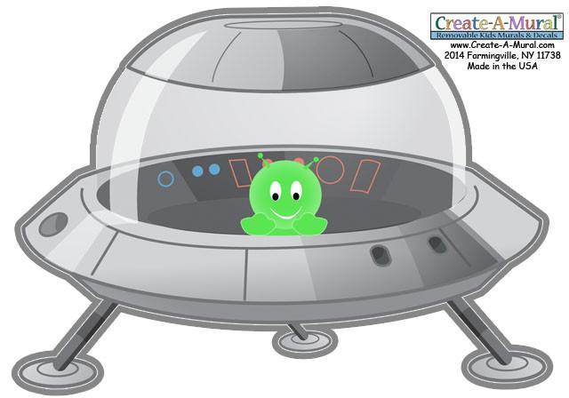 UFO Wall Decal - Kids Room Mural Wall Decals