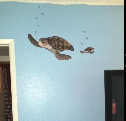 Sea Turtle Wall Decal -Kids Wall Stickers - Kids Room Mural Wall Decals