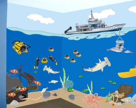 Underwater Ocean Adventures Mural - Create-A-Mural