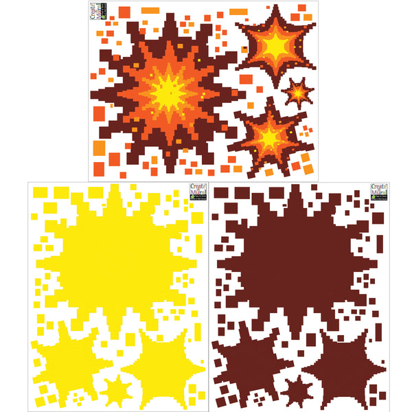 Video Game Explosion Wall Decals, Boys Room Decor, Vinyl Graphic Wall Art, Peel n Stick - Kids Room Mural Wall Decals