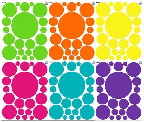Fun Wall Dots Decals (126) Polka Dot Wall Stickers! - Create-A-Mural
