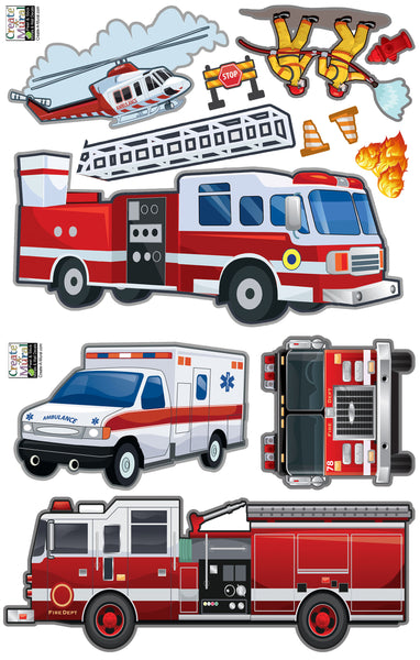 Fire Truck Wall Decals - Create-A-Mural