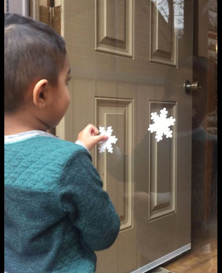 Snowflake Vinyl Wall Decals Christmas Decor (45 stickers) - Kids Room Mural Wall Decals