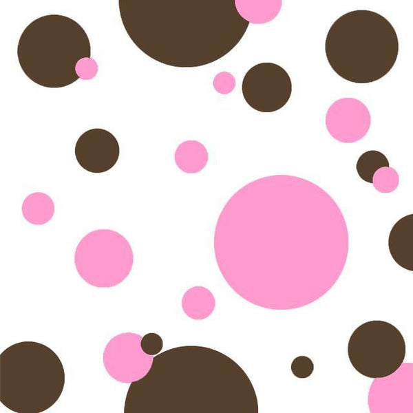 Polka Dot Wall Stickers- Pink & Brown Dot Decals - Create-A-Mural