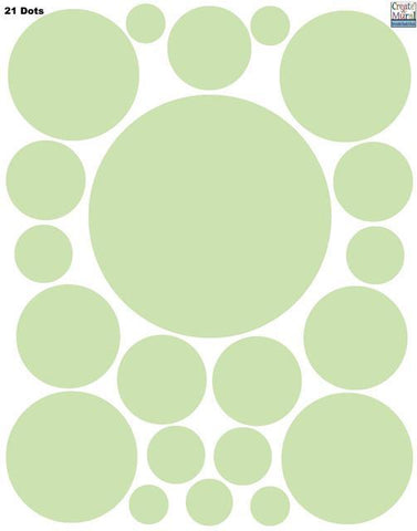 Light Green Polka Dot Wall Stickers - Create-A-Mural