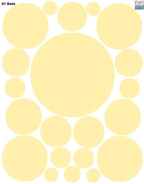 Polka Dot Decals-Soft Yellow Wall Stickers - Create-A-Mural