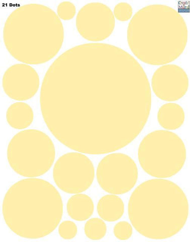 Polka Dot Decals-Soft Yellow Wall Stickers - Create-A-Mural