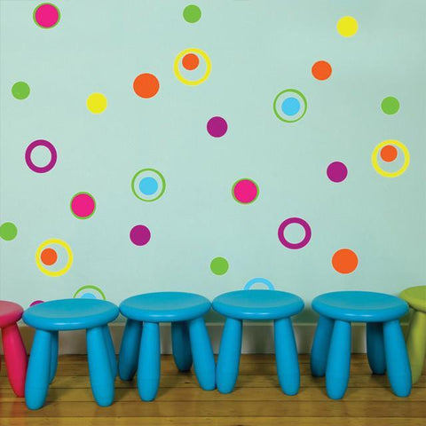 Fun Dots & Circle Rings Wall Decals - Create-A-Mural