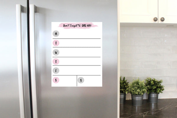 Weekly Calendar Dry  Erase Sheet