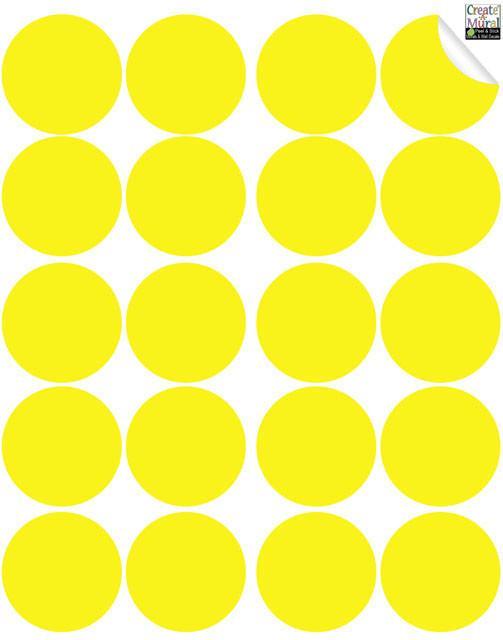 Yellow Wall Dot Decals - Kids Room Mural Wall Decals